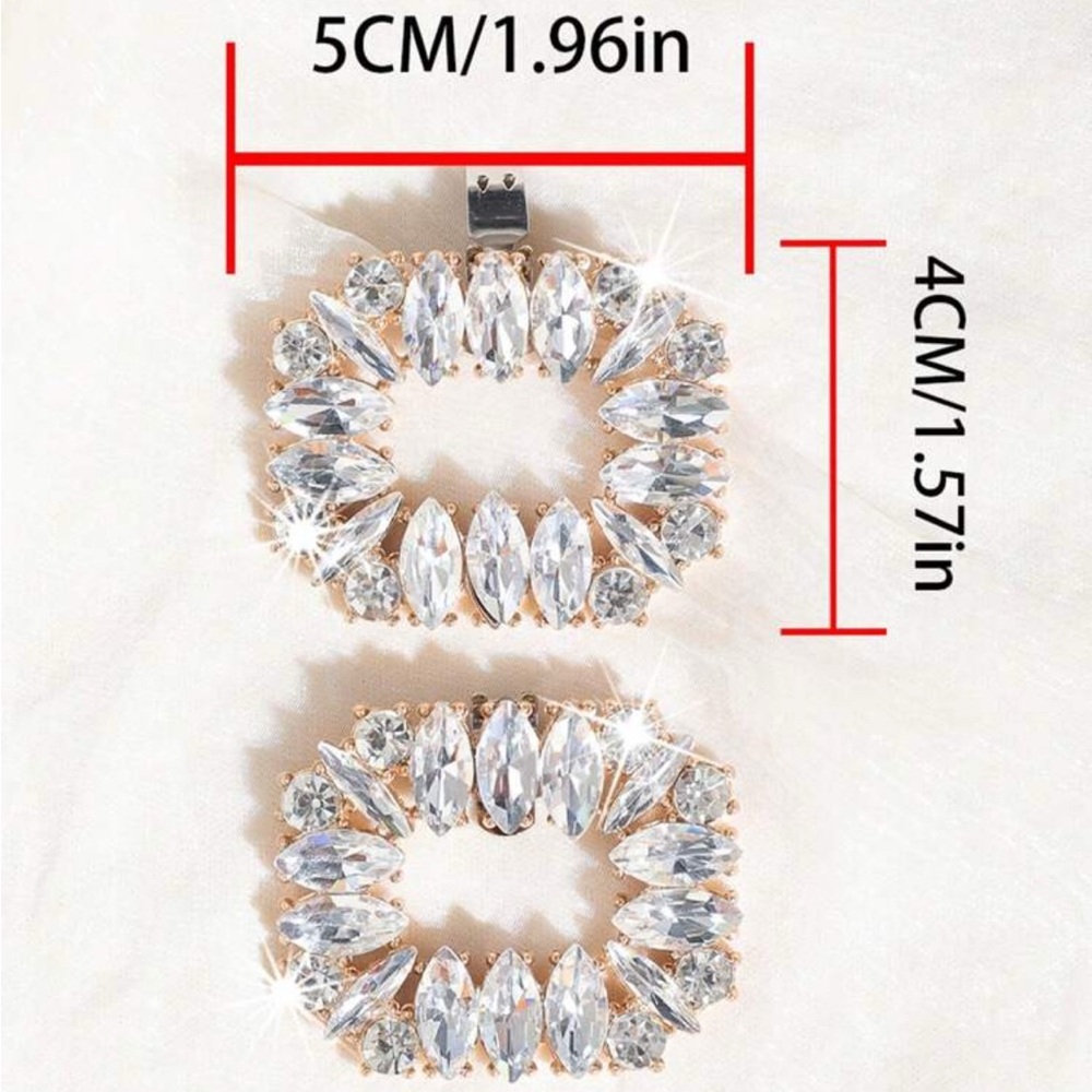 NWOT - Rhinestone Shoe Clips - Picture 2 of 3